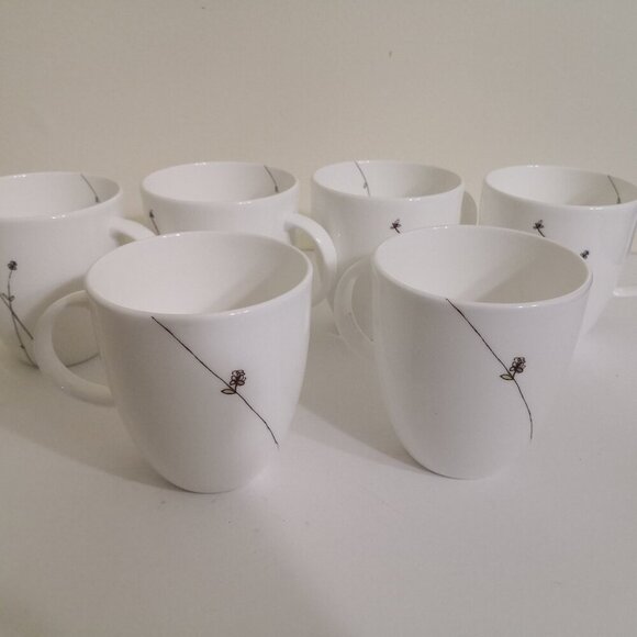 Simply Fine Lenox Flourish Bone China Mug Set of 6 + 1 Bonus - Picture 4 of 7